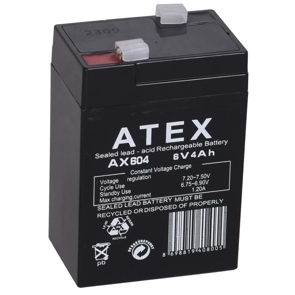 ATEX 6V 4A Kuru Tip Akü AX-604