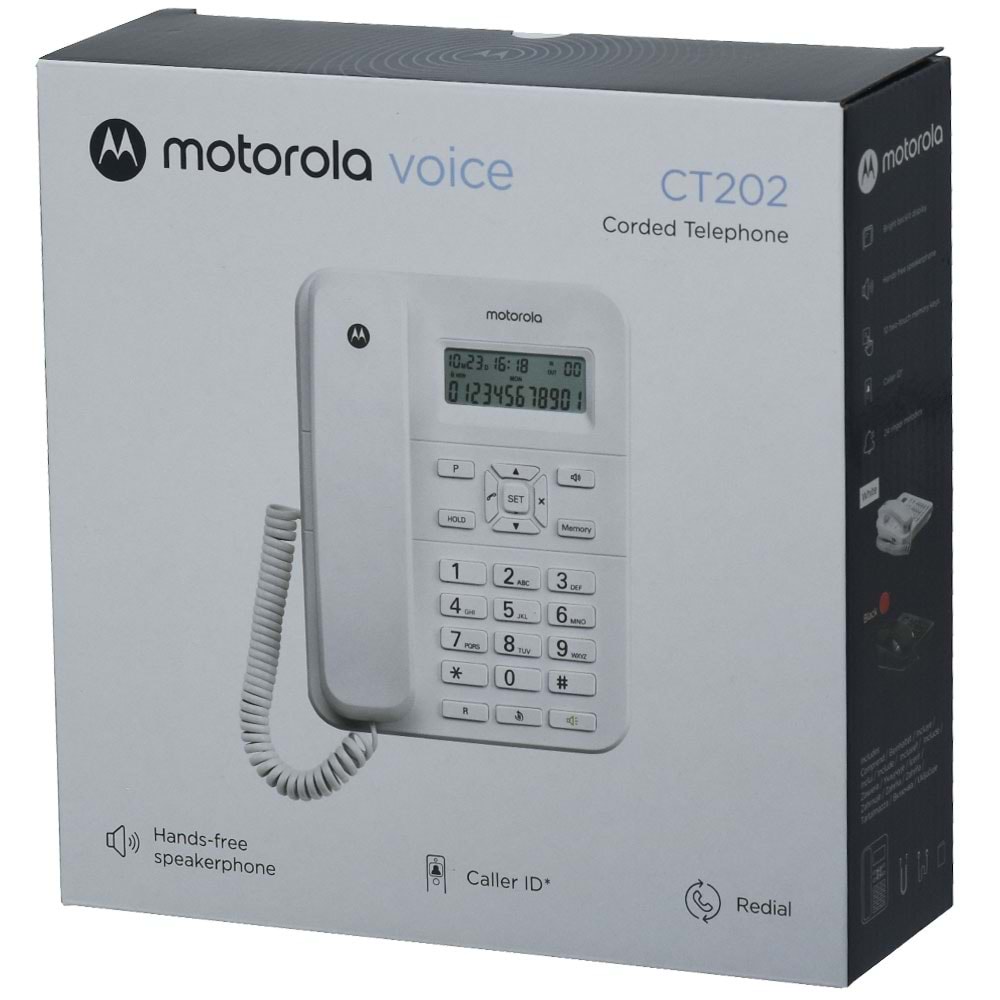 MOTOROLA Masaüstü Caller ID Destekli Siyah Kablolu Telefon CT-202