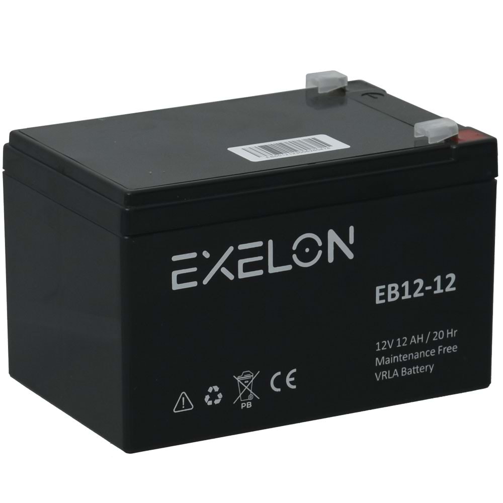 EXELON 12V 12A Siyah Kuru Bakımsız Akü EB-12V12