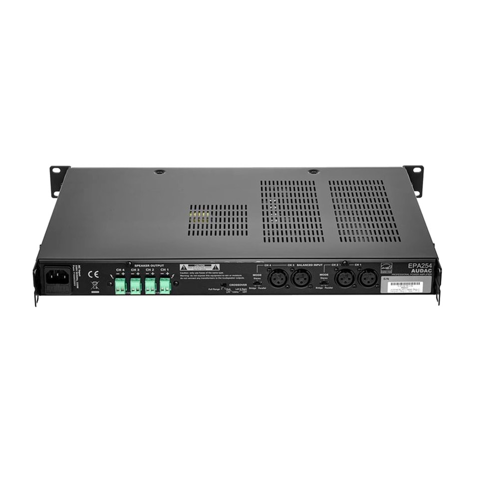 AUDAC Quad Channel Class D Amplifier 4 X 250 W + CROSSOVER EPA254