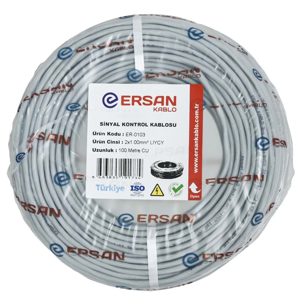 ERSAN 2X1 mm 500 Lük LYCY Sinyal Kontrol Kablosu ER-0103-500