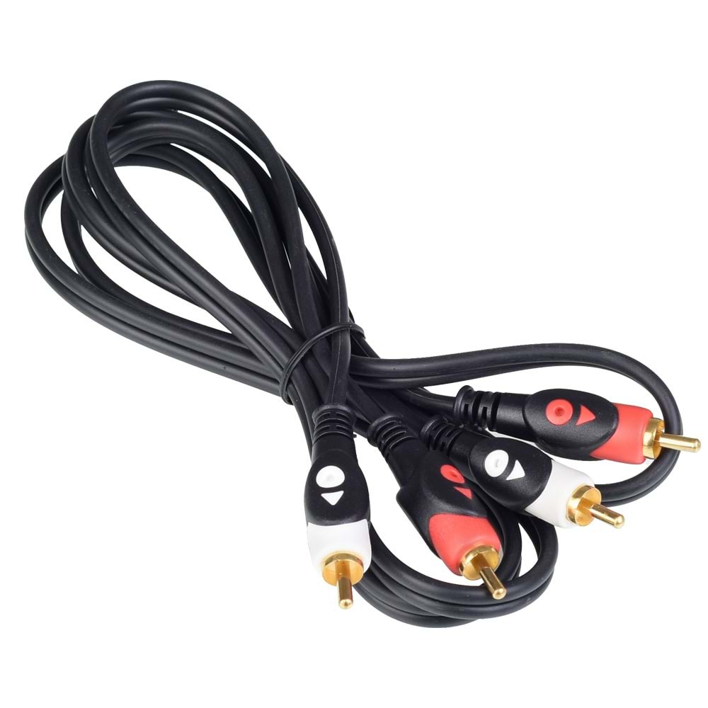 SWAT 2 RCA Erkek 2 RCA Erkek 1,5 MT Gold Kablo FKT-94
