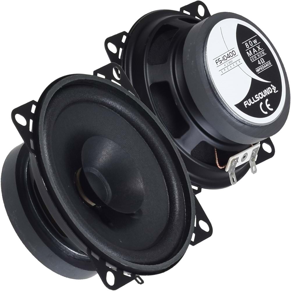 FULLSOUND 10 Cm 80W Düz Oto Hoparlör FS-1040 D