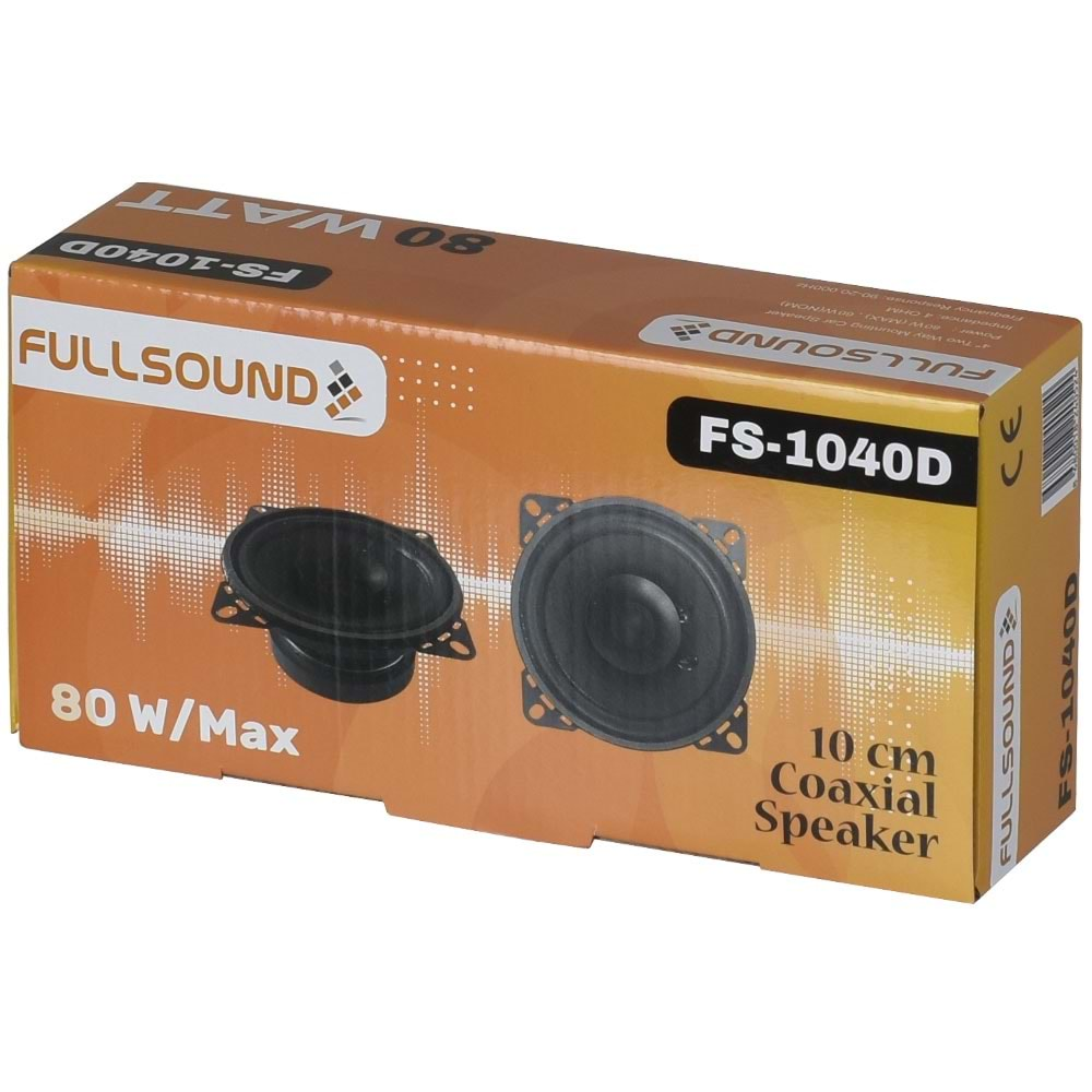 FULLSOUND 10 Cm 80W Düz Oto Hoparlör FS-1040 D