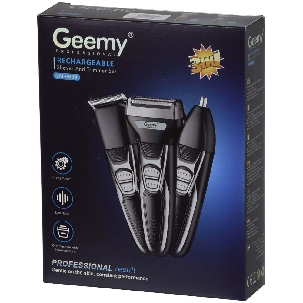 GEEMY Şarjlı Traş Makinası 3 İn 1 GM-6639