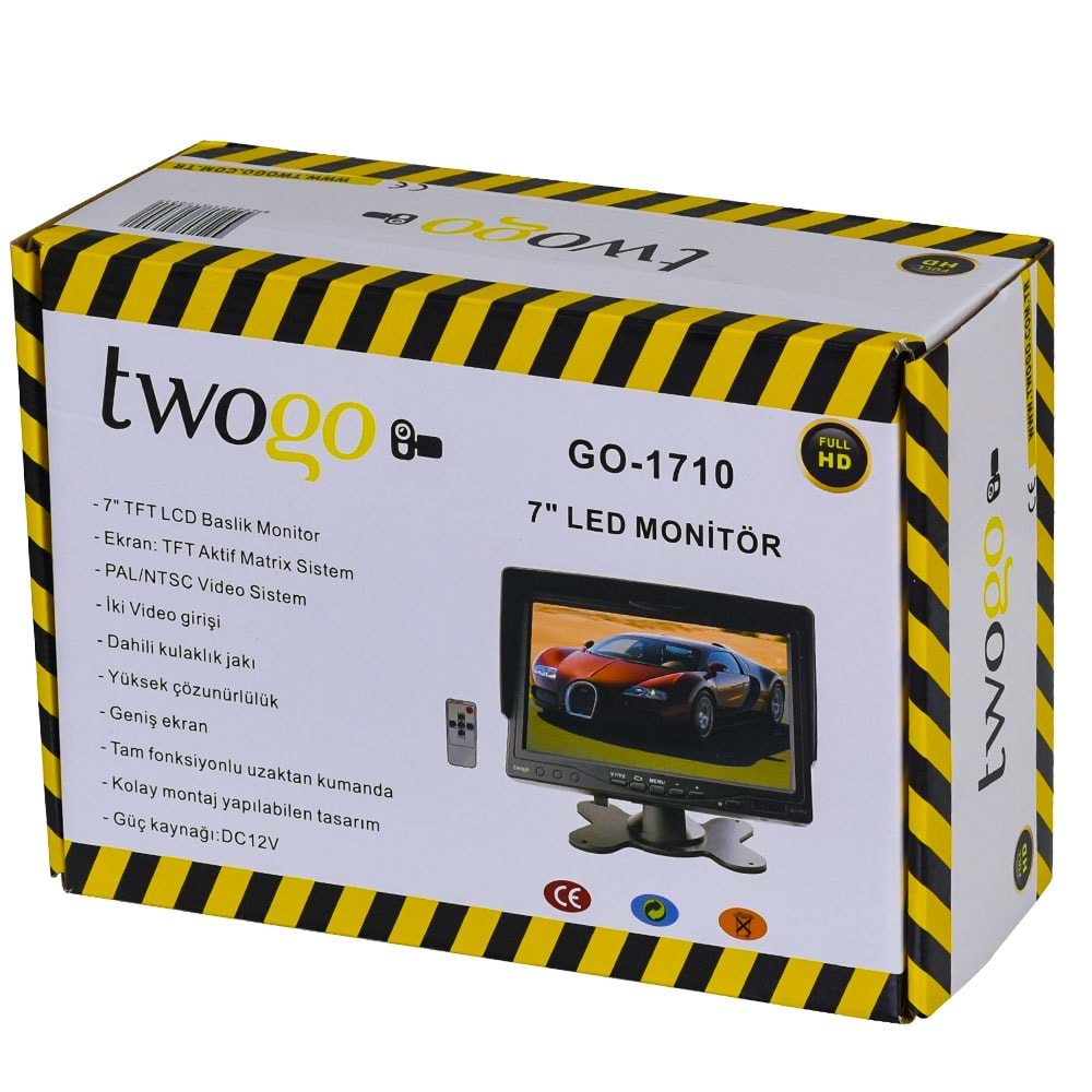 TWOGO 7 Lcd Monitör 2Xgo-İ45 İp67 Kameralı İş makinası Seti Go-1710 2Xgo-İ45