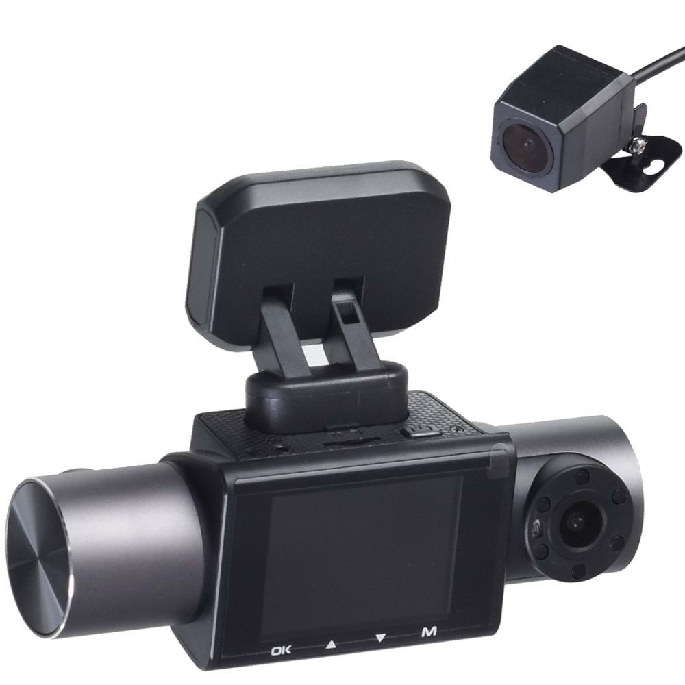 TWOGO 2'' Ekranlı 3 Kameralı GPs Li Dvr GO-XRAY3