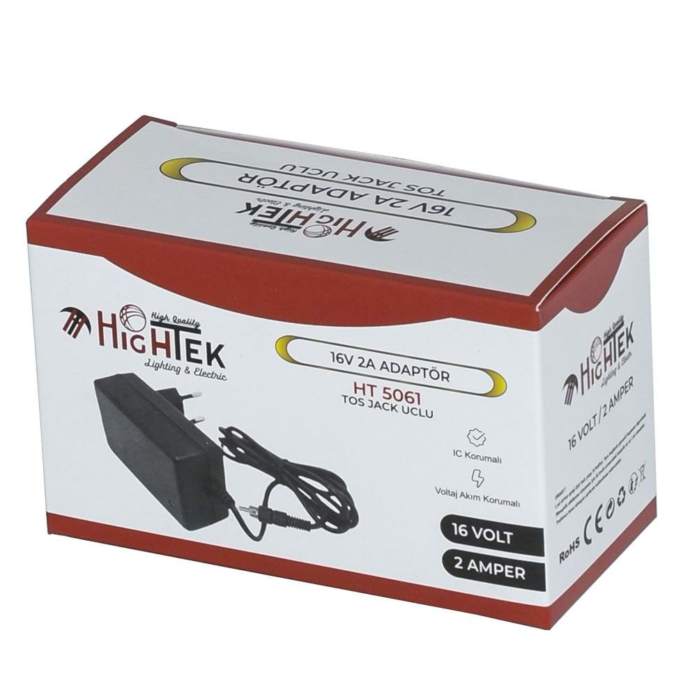 HIGHTEK 16 V 2 Amper Plastik Kasa Tos Jaklı (Santral ) Adaptörü HT-5061