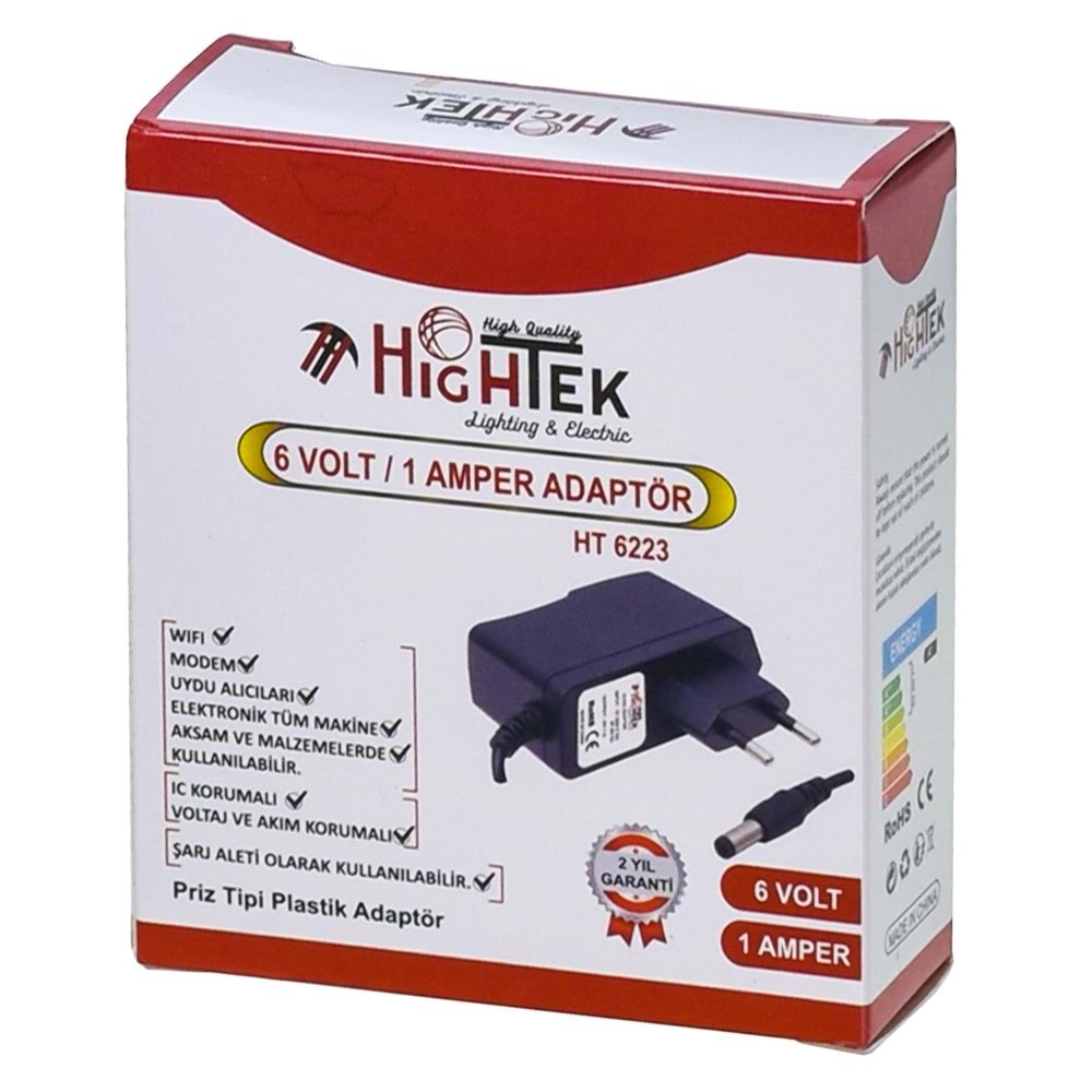 HIGHTEK 6V 1A Smps Piriz Tipi Adaptör (Ht-6) (Ht-6220) HT-6223