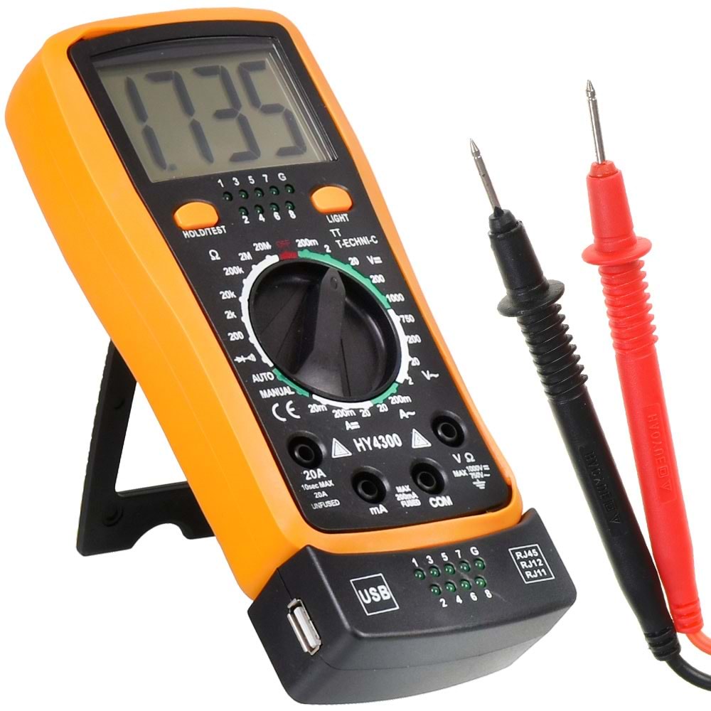 T-TECHNIC Kablo Testli Dıgıtal Ölçü Aleti HY-4300