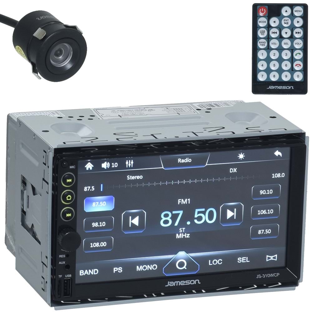 JAMESON 7'' Bluetooth ve USB Girişli Wifi Car Play Radyo Double Teyp JS-310 WCP
