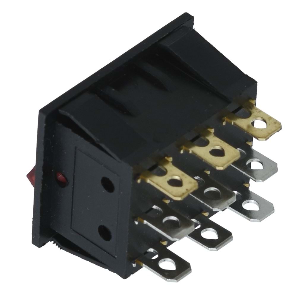 HIGHTEK Üçlü Işıklı Anahtar On Off 9P LDS135