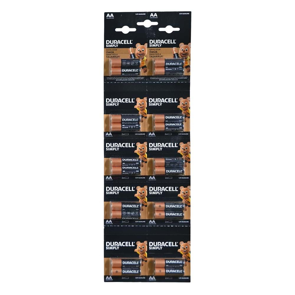 DURACELL Alkalin Kalem Pil (20 Li Blister) AA MN-1500-20