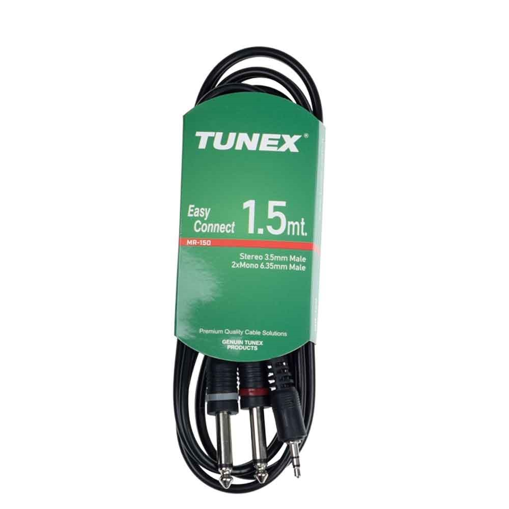 TUNEX 3,5 mm ST Erkek 2X6,3 mm Mono Erkek 1,5 mt Kablo MR-150