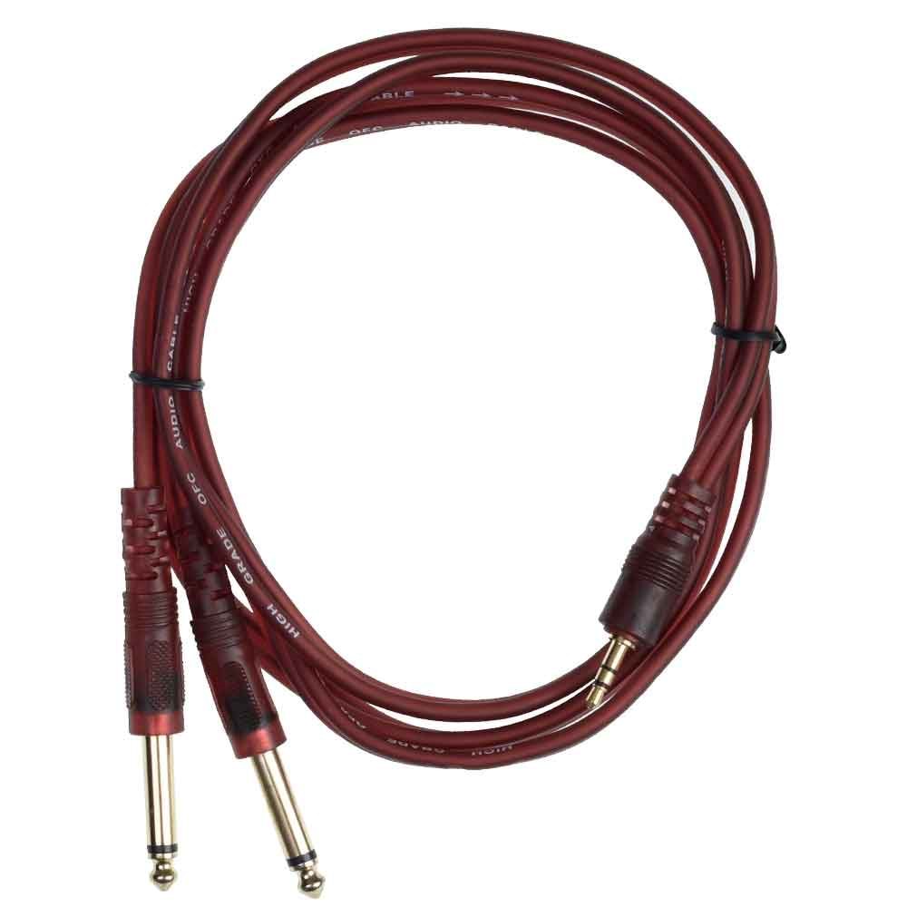 TUNEX 3,5 mm Stero 2X6,3 mm Mono Erkek 1,5 Mt Slikonl MR-600