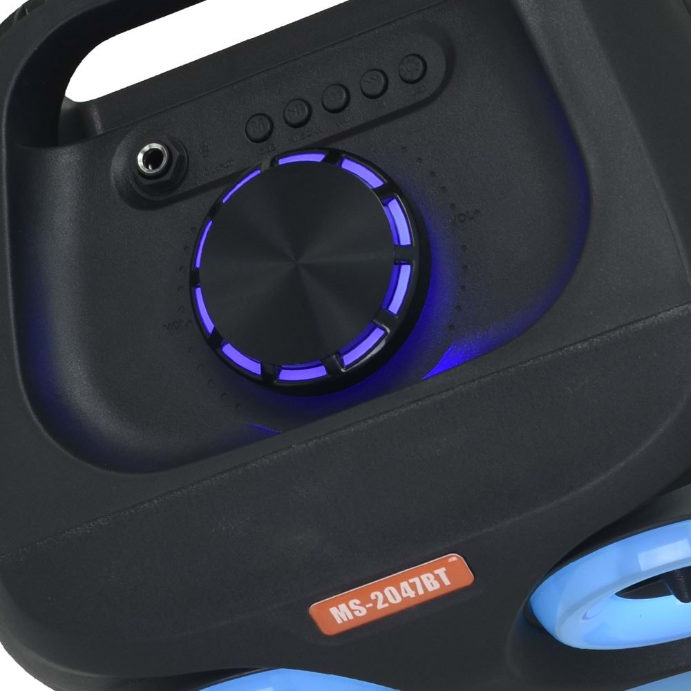 MS Bluetooth ve USB Girişli 8 inch Şarjlı Işıklı Müzik Sistemi MS-2047 BT
