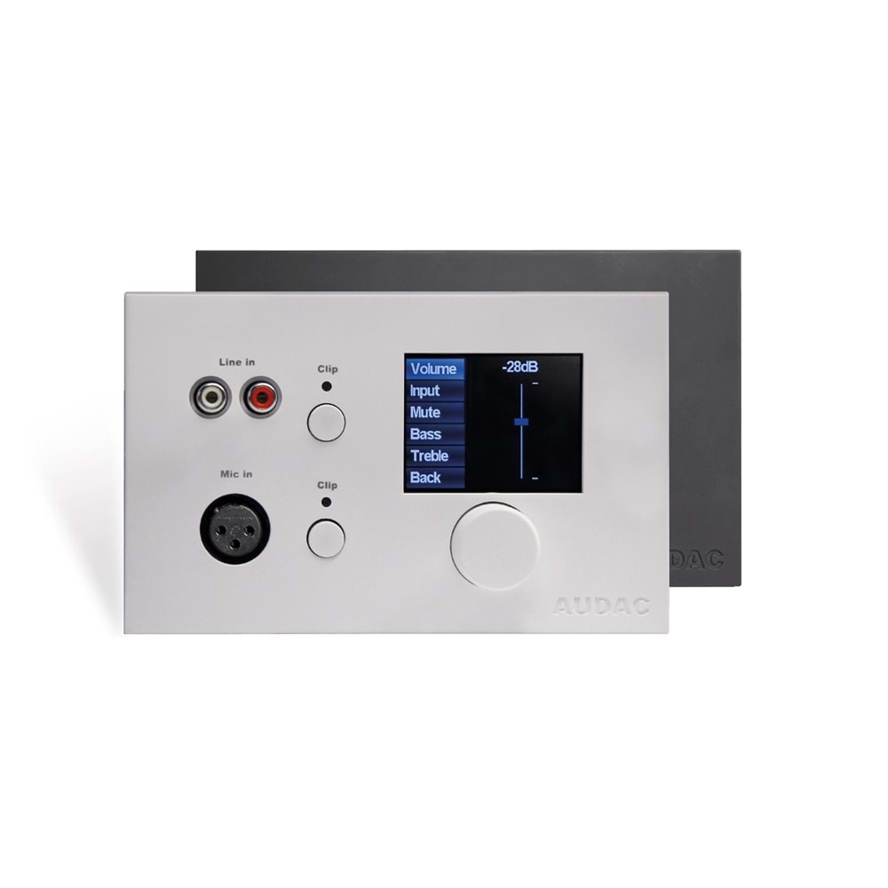 AUDAC All-in-one wall panel for MTX white-black. Digital control MWX65