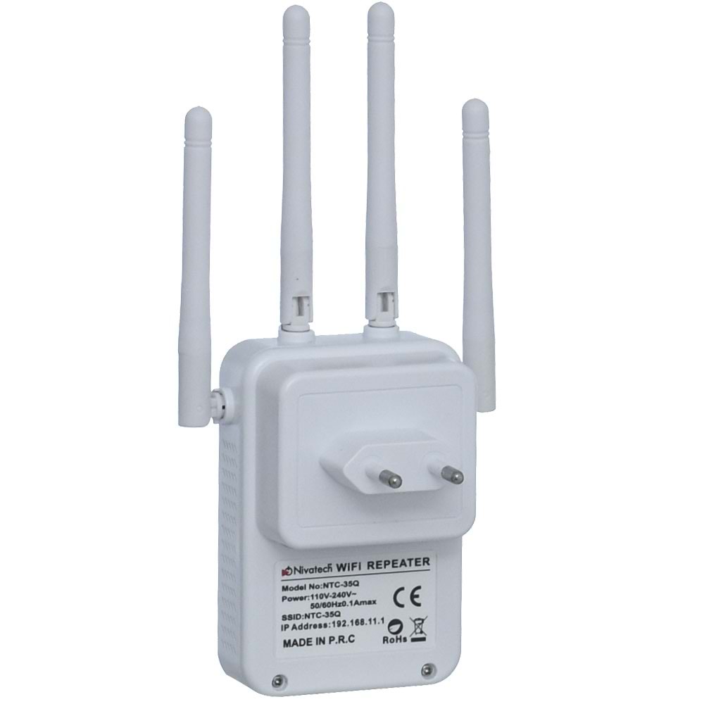 NİVATECH 4 Antenli 300 Mbps Wi-Fi Router Sinyal Güçlendirci NTC-35Q