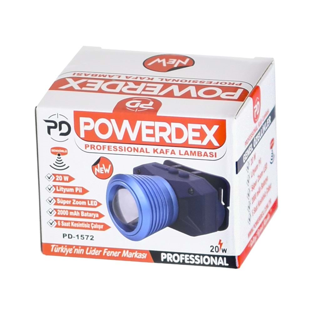 POWERDEX 20W Şarjlı Kafa Lambası PD-1572