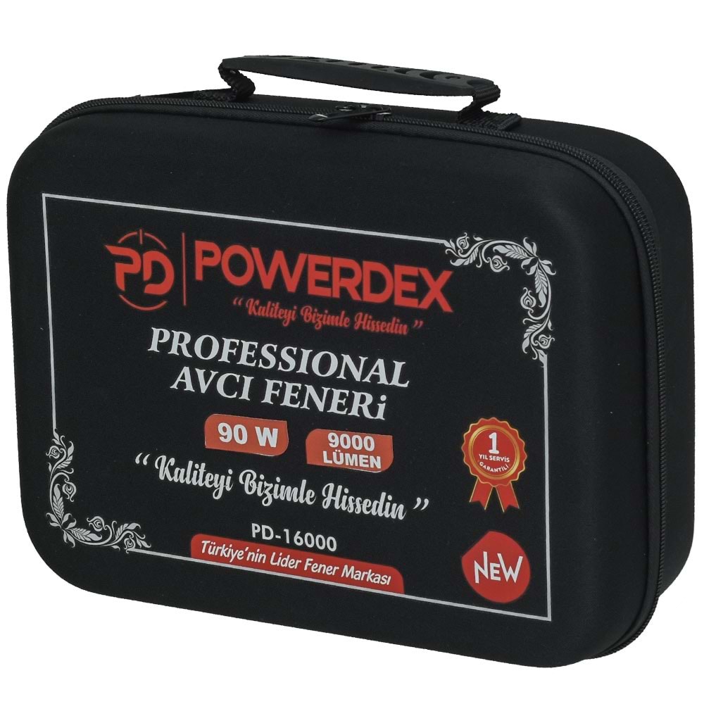 POWERDEX 90W Şarjlı Profesyonel Avcı Tüfek Feneri PD-16000