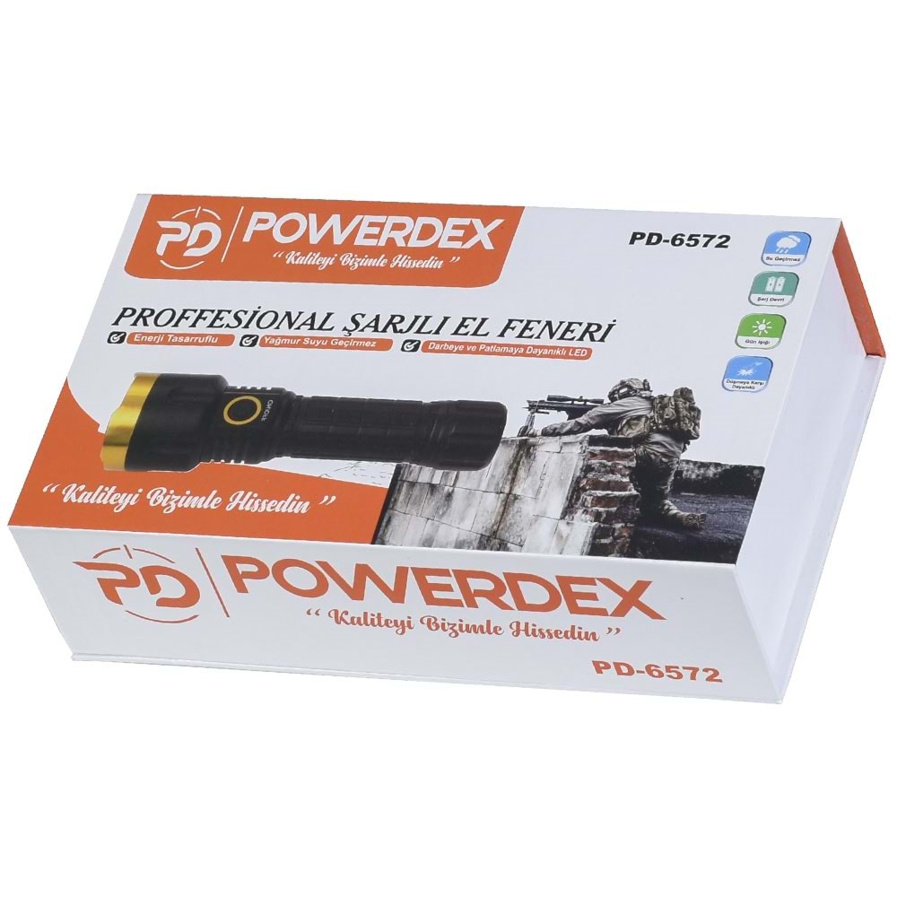 POWERDEX 10W Şarjlı El Feneri PD-6572