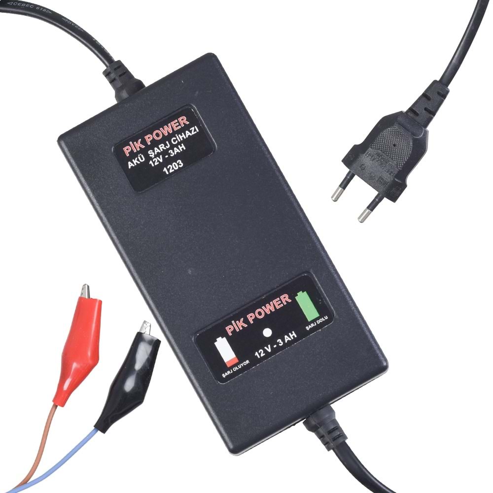 Pik 12V 3A Akü Şarj Cihazı PİK-1203