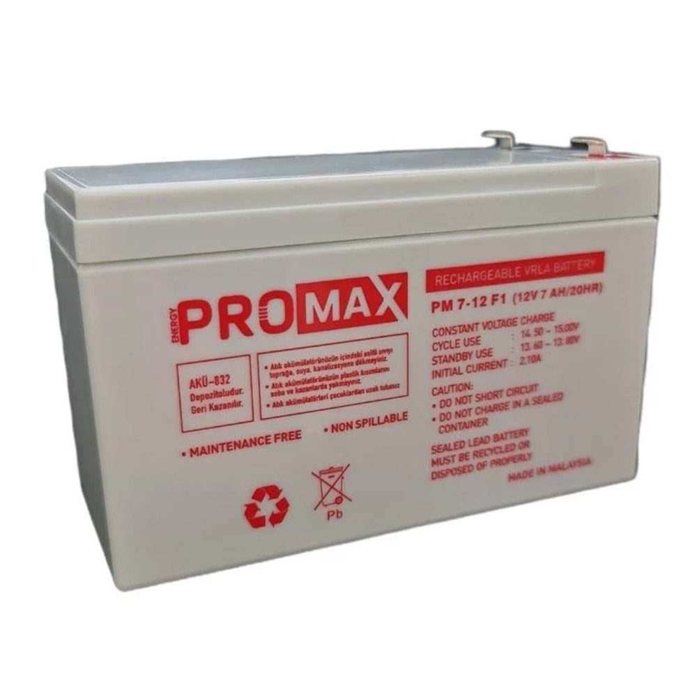 PROMAX 12V 7A 1,7 Kg Kuru Tip Akü PM-7-12