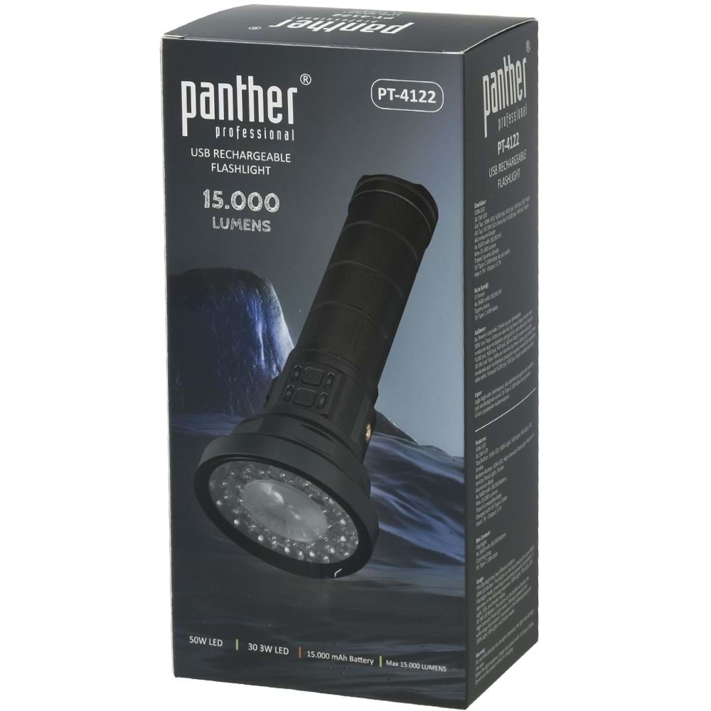 PANTHER Usb Şarjlı El Feneri PT-4122