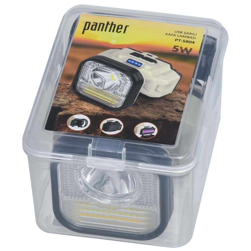 PANTHER Usb Şarjlı Kafa Lambası PT-5804