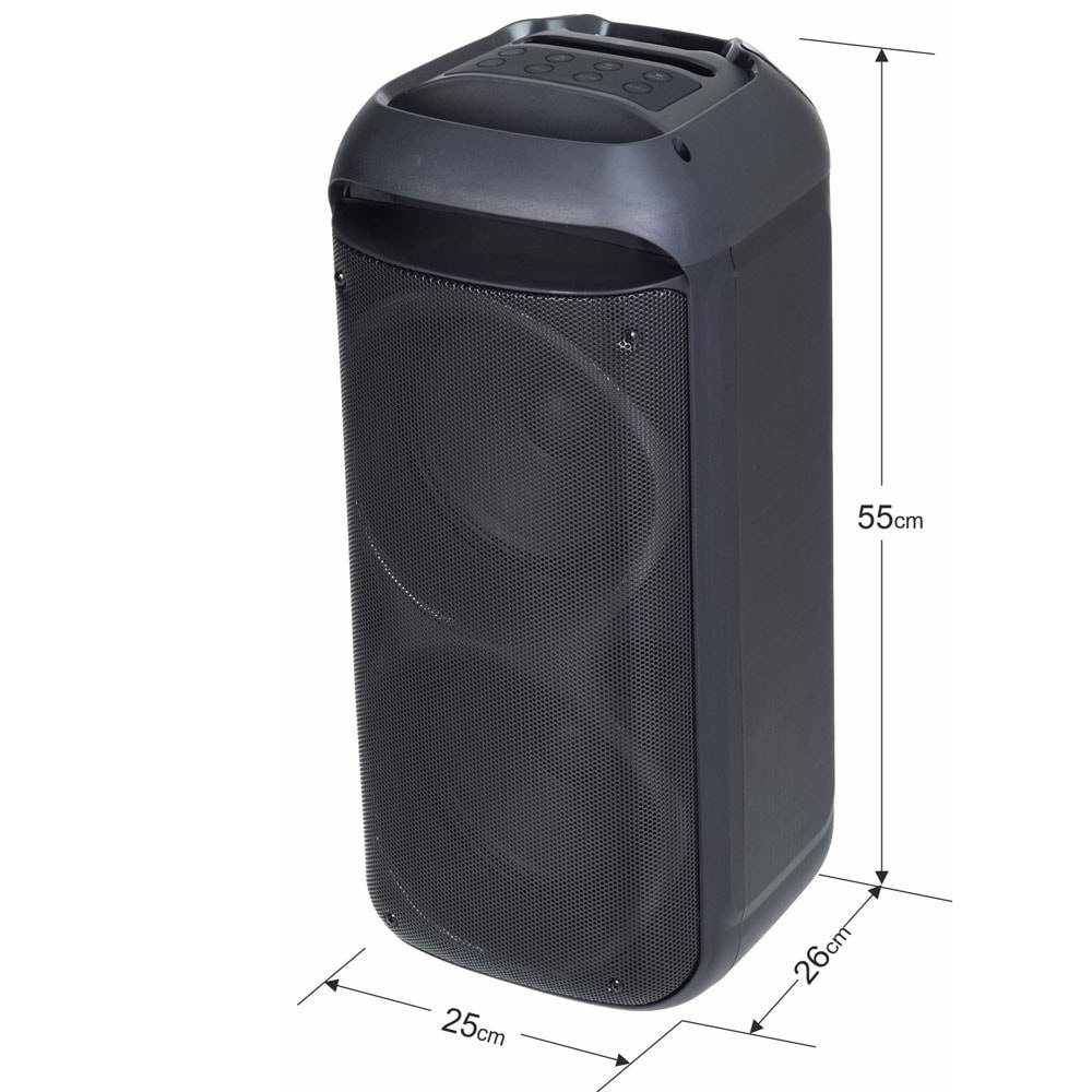 QL Bluetooth ve USB Girişli 8 inch Şarjlı Işıklı Müzik Sistemi QL-8811