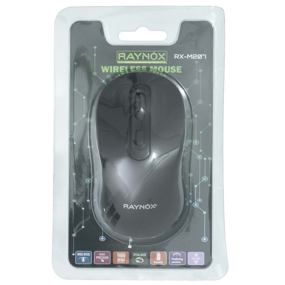 RAYNOX USB Kablolusuz Mouse (1200 DPI) – Siyah RX-M207