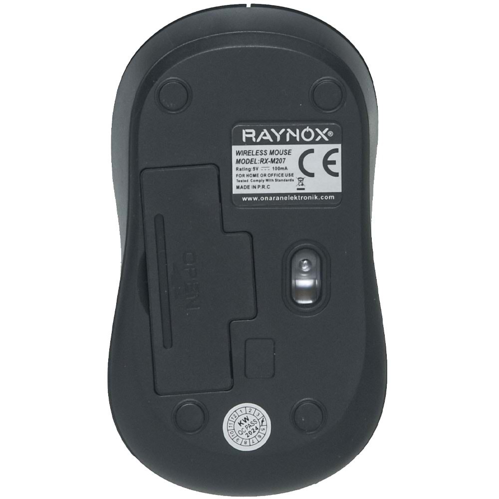 RAYNOX USB Kablolusuz Mouse (1200 DPI) – Siyah RX-M207