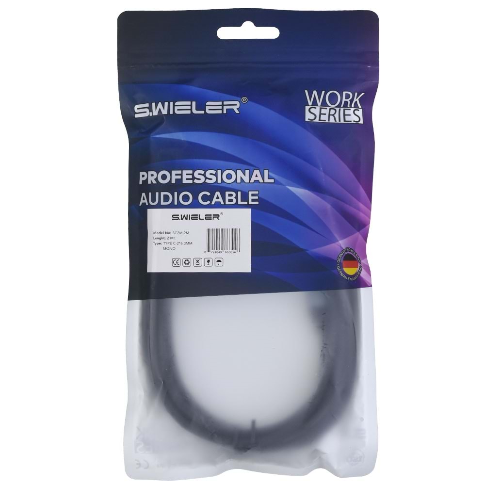 S.WIELER Type C - 2 x 6.3 mm 2 Metre Mono Kablo SC2M-2M