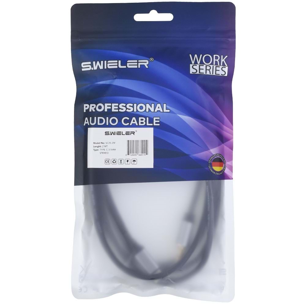 S.WIELER Type C - 3.5 mm 2 Metre Stereo Kablo SC2S-2M