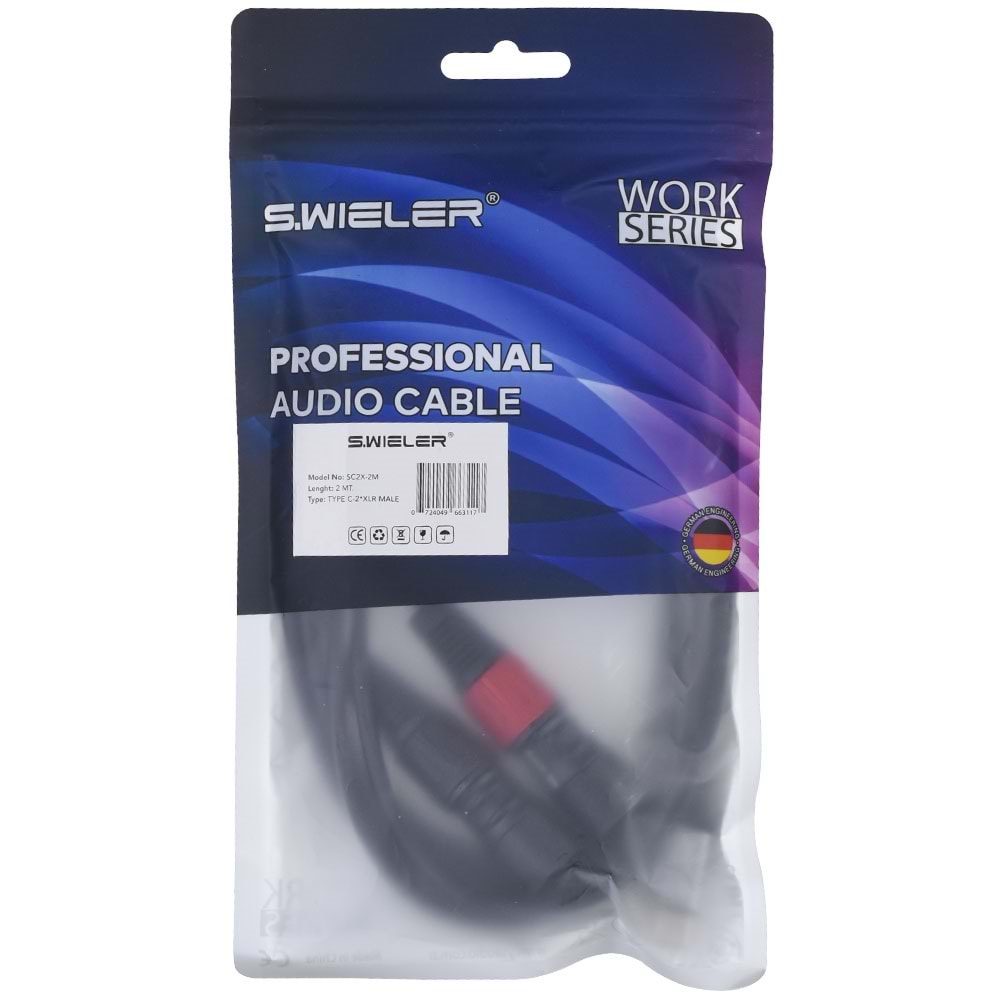 S.WIELER Type C - 2 x Xlr 2 Metre Erkek Kablo SC2X-2M