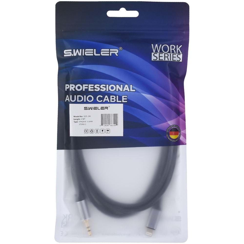 S.WIELER İphone - 3.5 mm 2 Metre Stereo Kablo Sİ2S-2M