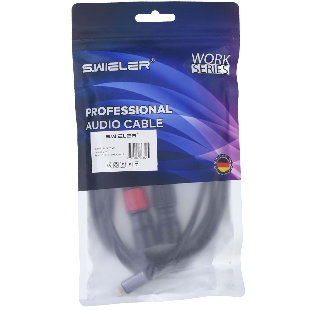 S.WIELER İphone - 2 x Xlr 2 Metre Erkek Kablo Sİ2X-2M