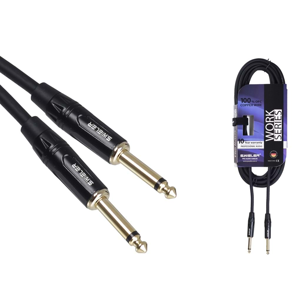 S.WIELER 6.3 mm Mono - 6.3 mm Mono Kablo Uzunluğu: 5 Metre SMM-5M