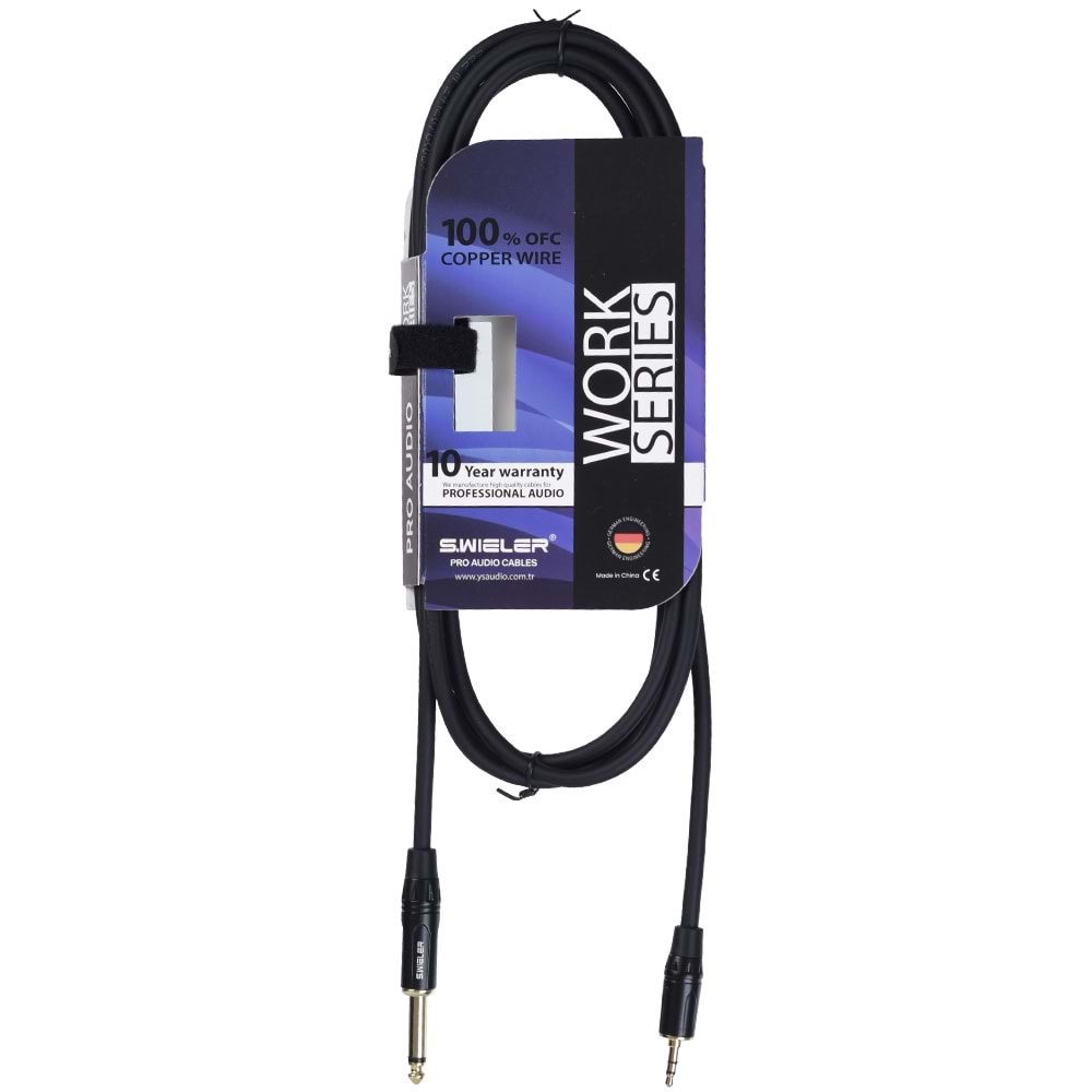 S.WIELER 6.3 mm Mono-3.5 mm 3 Metre Stereo Kablo SMS-3M