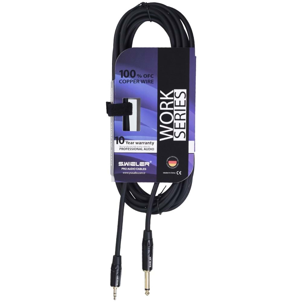 S.WIELER 6.3 mm Mono-3.5 mm 5 Metre Stereo Kablo SMS-5M