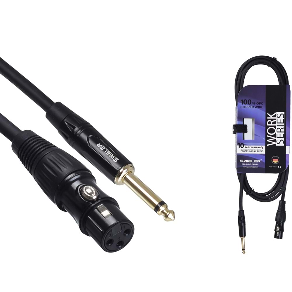 S.WIELER 6.3 mm Mono - Xlr 3 Metre Dişi Kablo SMX-3M
