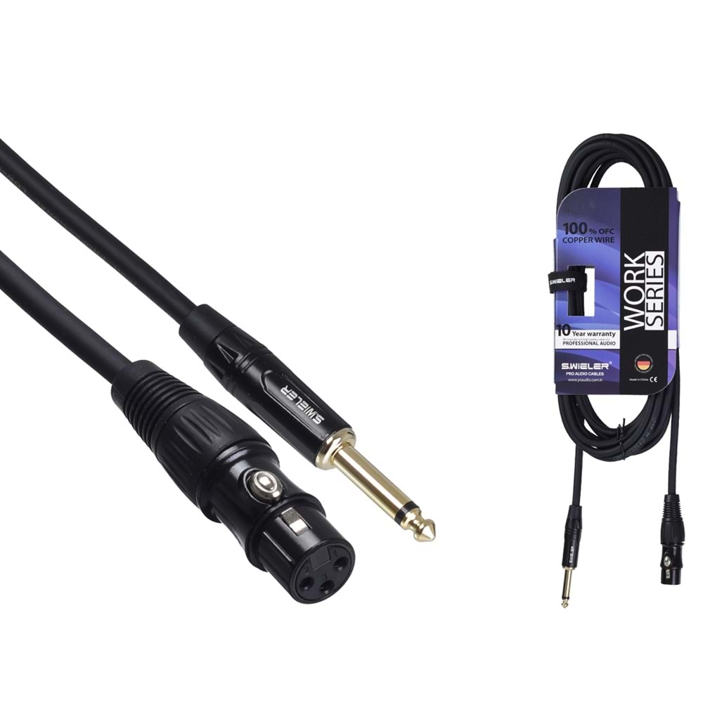 S.WIELER 6.3 mm Mono - Xlr 5 Metre Dişi Kablo SMX-5M