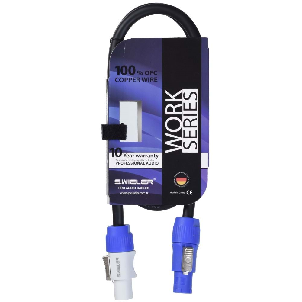 S.WIELER Powercon Giriş - Powercon Çıkış 3 X 2.5 mm 1 Metre Kablo SPP-1M