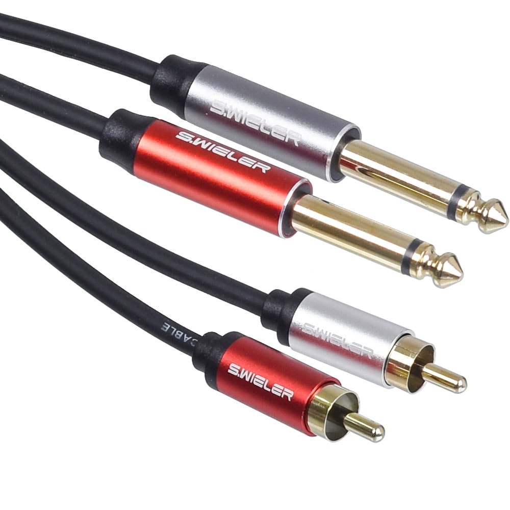 S.WIELER 2 x Rca - 2 x 6.3 mm 3 Metre Mono Kablo SR2M2-3M