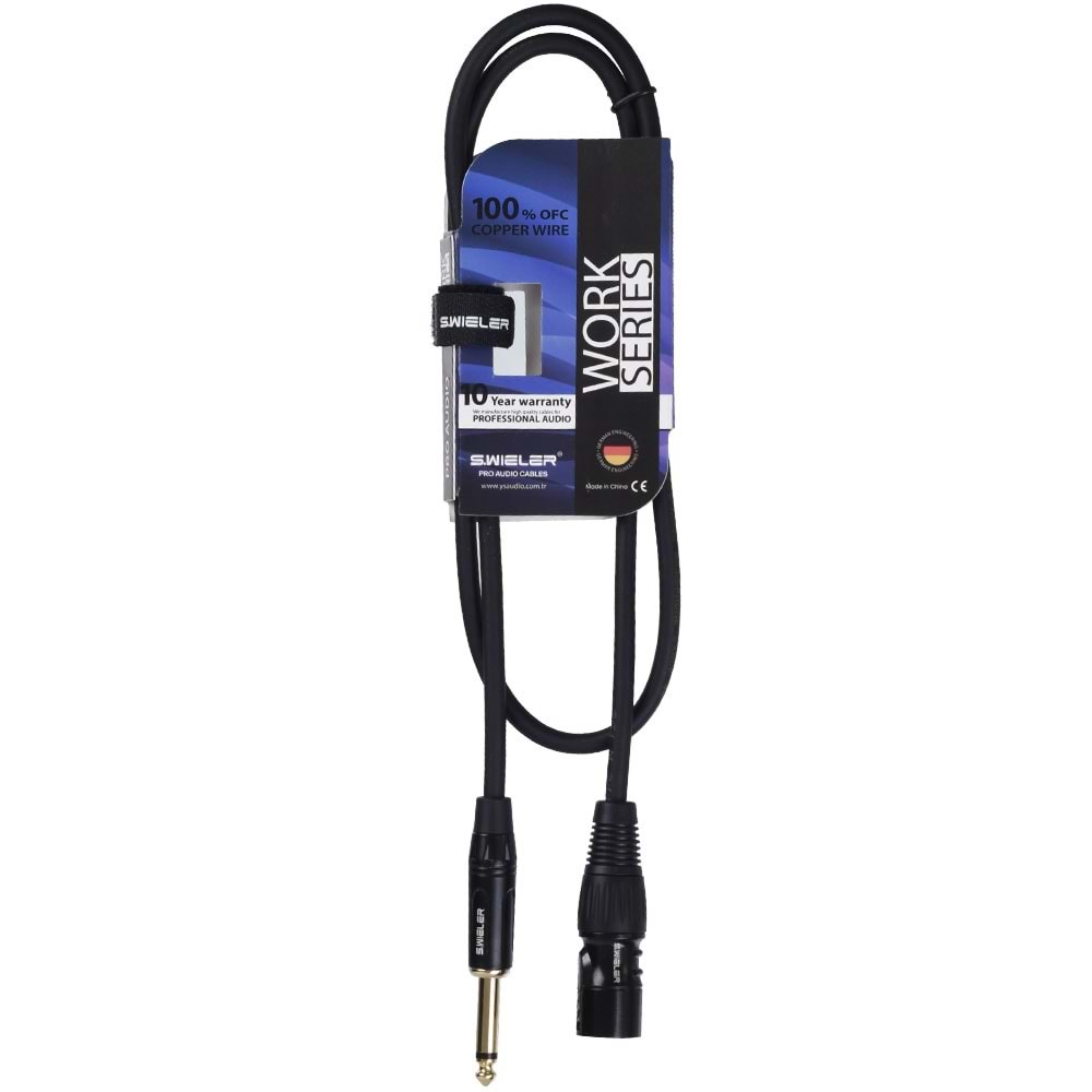 S.WIELER Xlr Erkek - 6.3 mm 1 Metre Mono Kablo SXM-1M