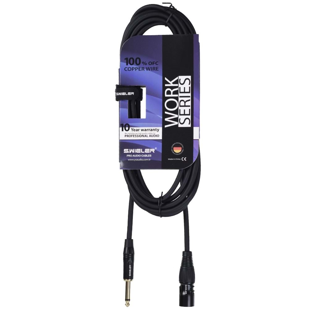 S.WIELER Xlr Erkek - 6.3 mm 5 Metre Mono Kablo SXM-5M