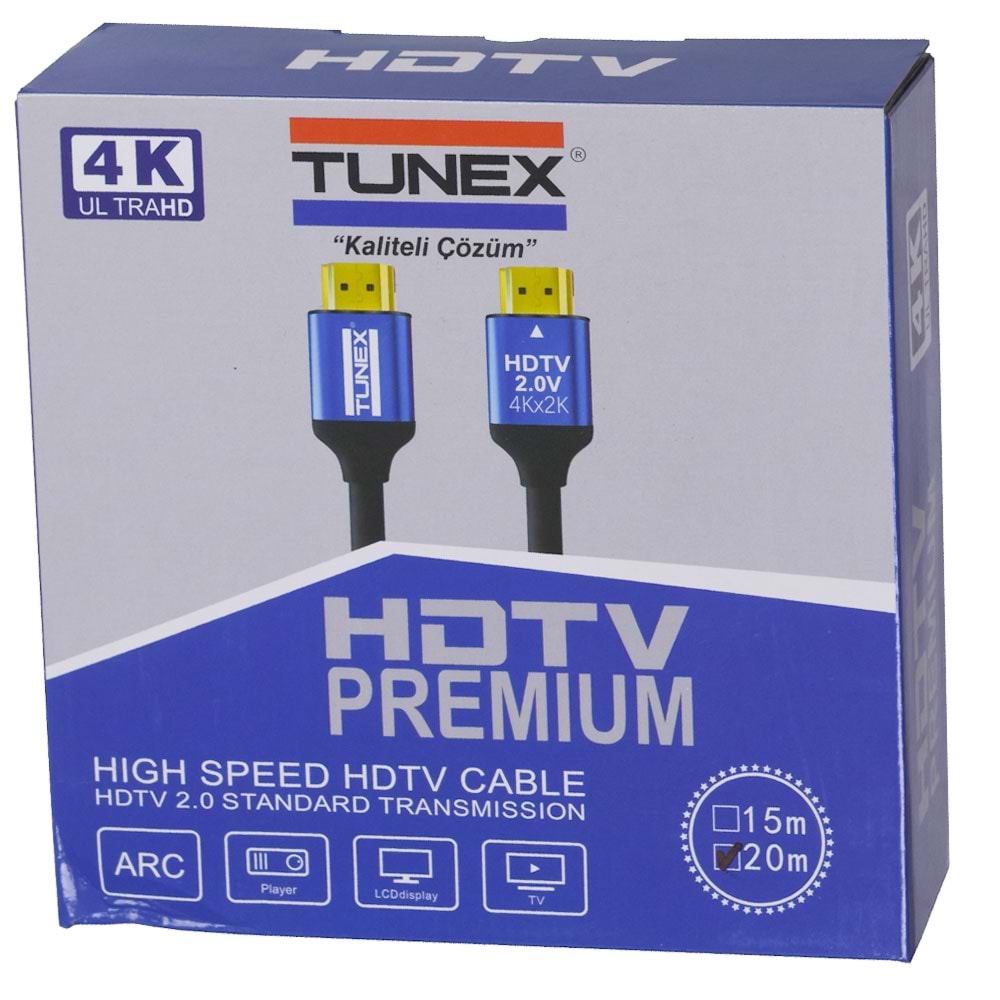 TUNEX 20 Mt 4K Profesyonel HDMI Kablo THD-20 4K