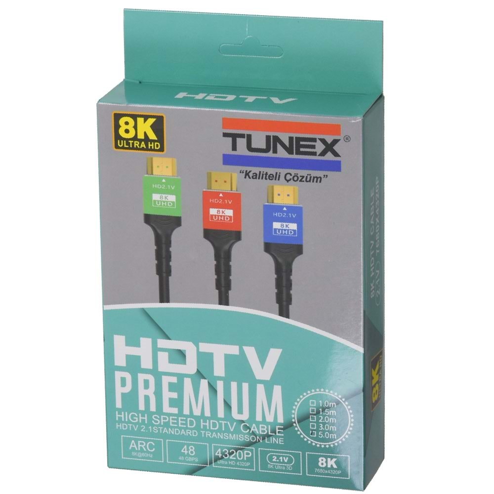 TUNEX 3 Mt 8K Profesyonel HDMI Kablo THD-300 8K