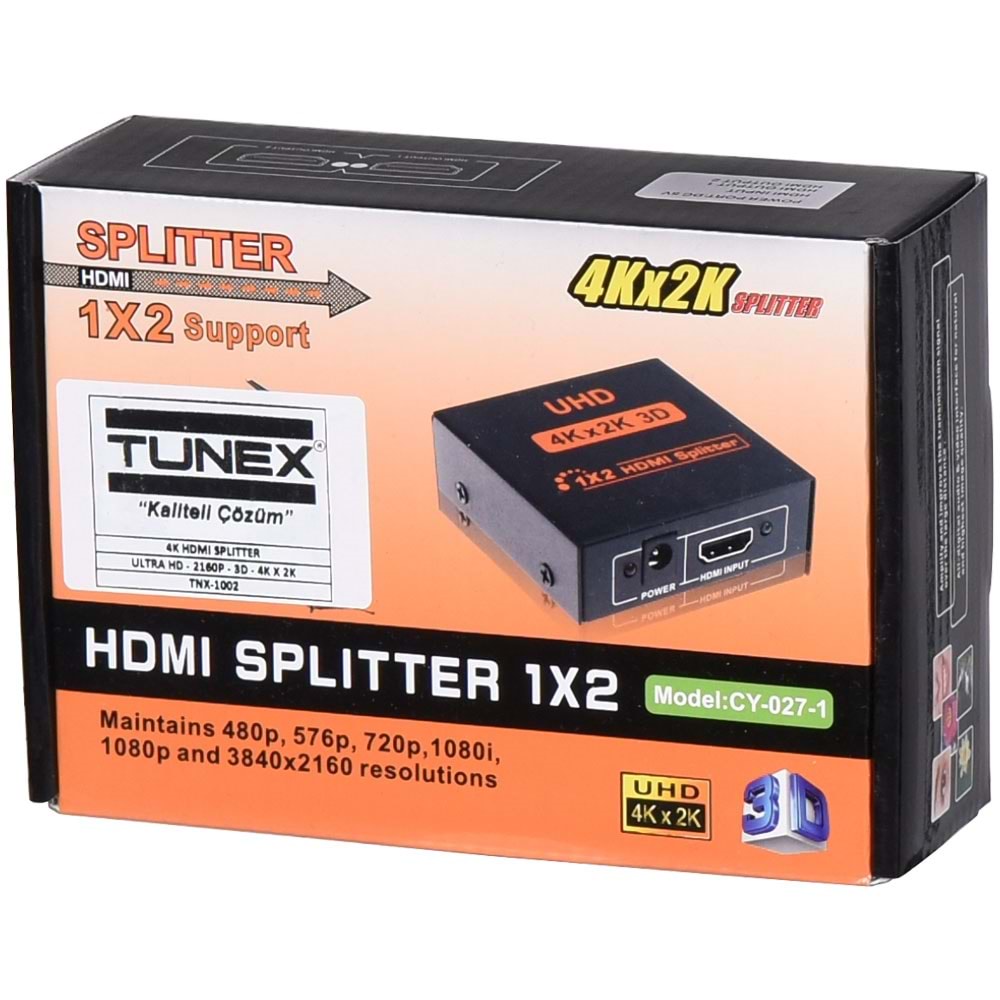 TUNEX 2'Li 4K HDMI Splitter (Çogaltıcı) TNX-1002