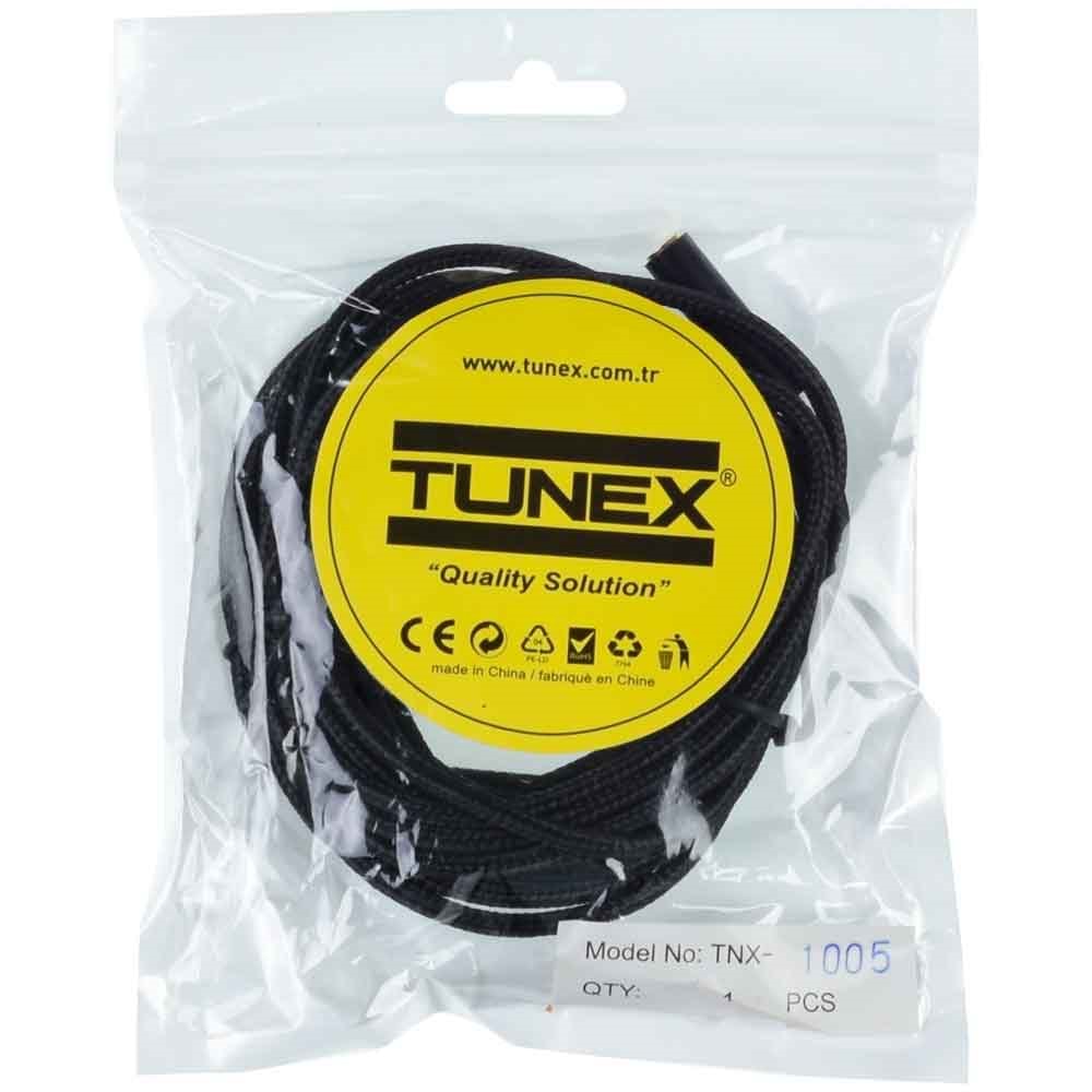 TUNEX 3,5 mm Erkek 3,5 mm Dişi İpek Örgü 5 Mt Kulaklık Uzatma TNX-1005